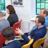 David Waterhouse of Design Council Cabe asks a question at the launch of Garden Cities - Why Not at the Institute